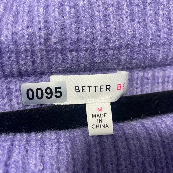 Womens Cowl-Neck Tunic Sweater Light Purple Size M - Picture 2 of 3